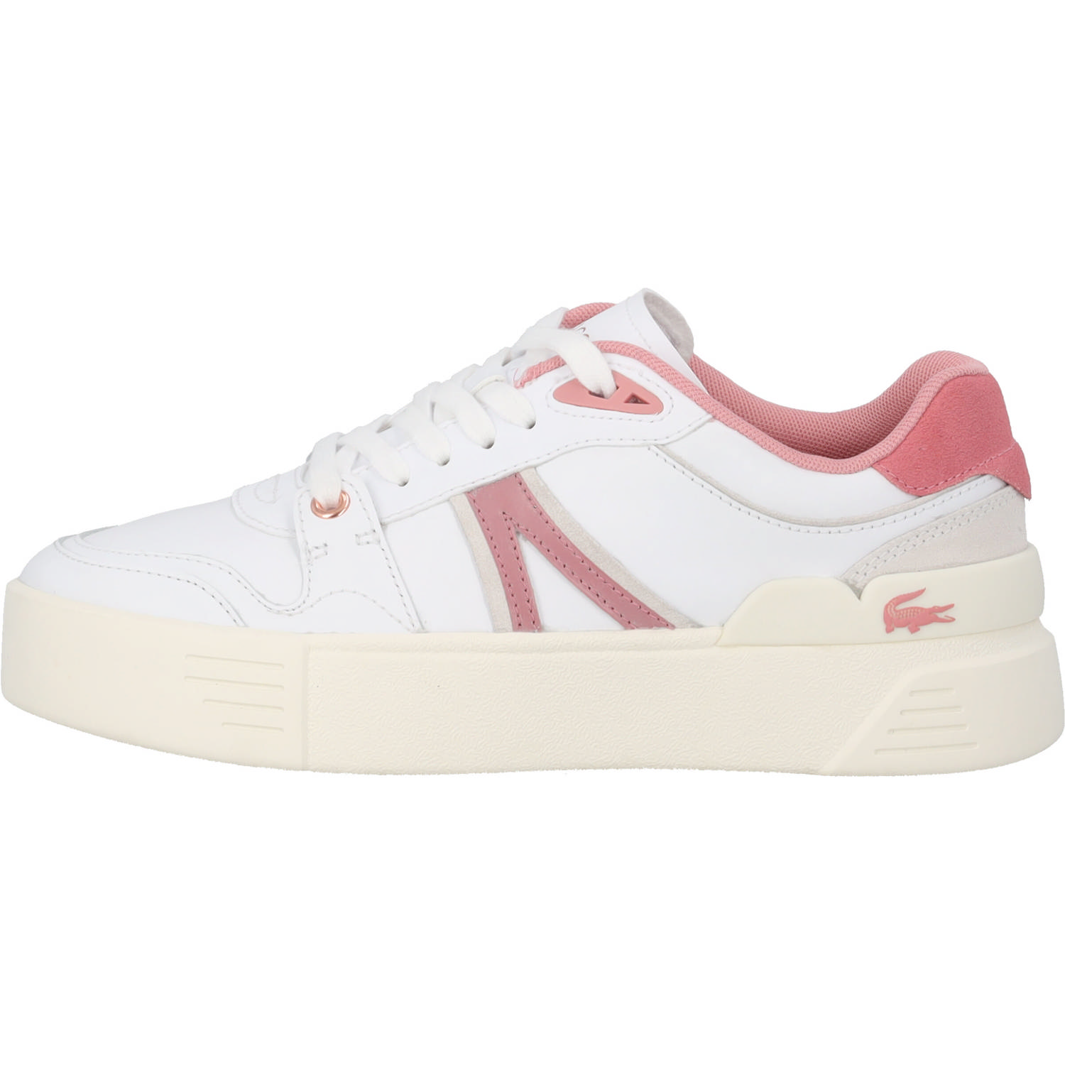 Lacoste L002 Evo 47SFA0050, Schnürschuhe, Damen, weiß / light pink