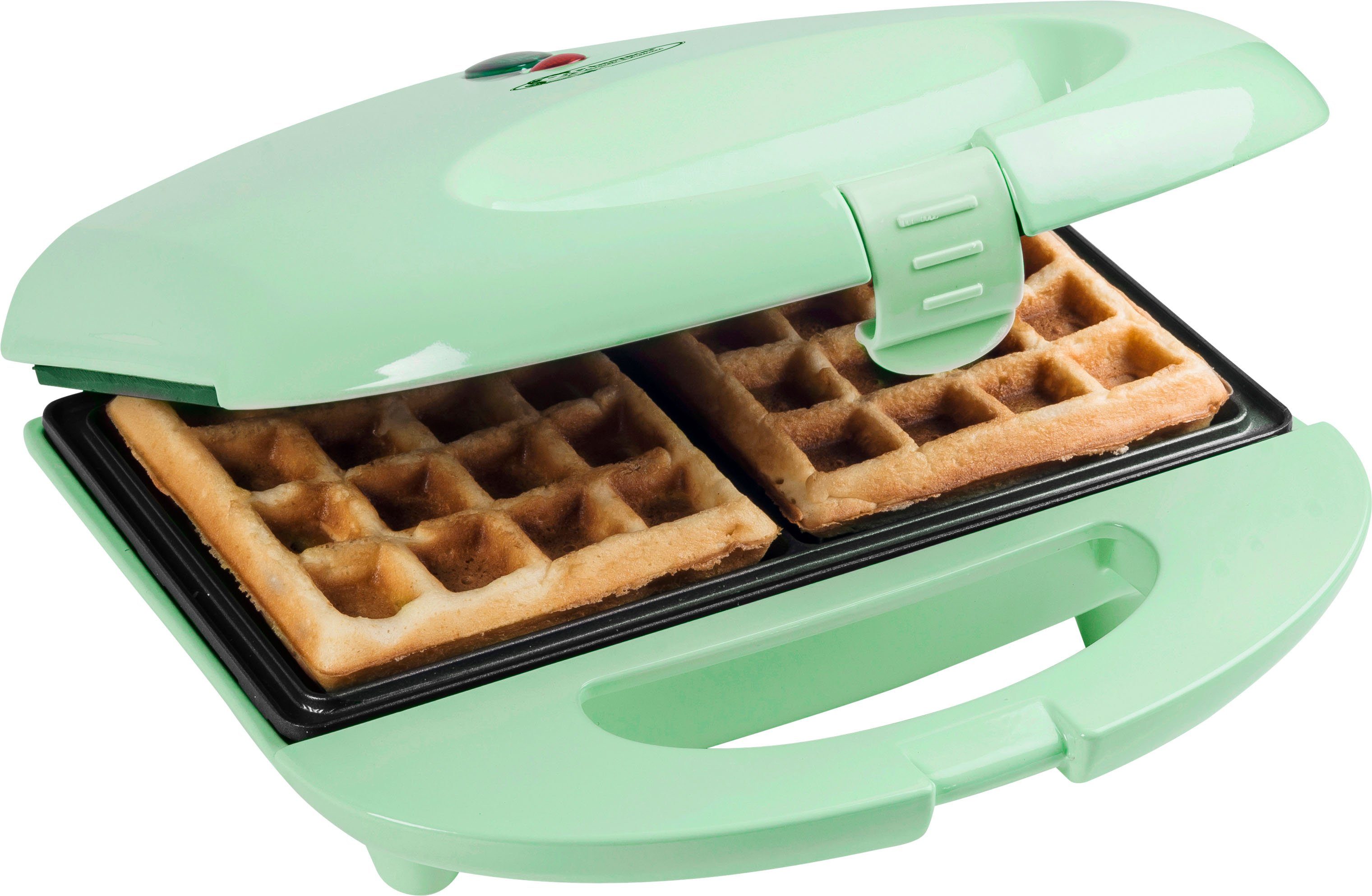 bestron Waffeleisen ASW401 Sweet Dreams, 700 W, mit Antihaftbeschichtung, Retro Design, für Belgische Waffeln