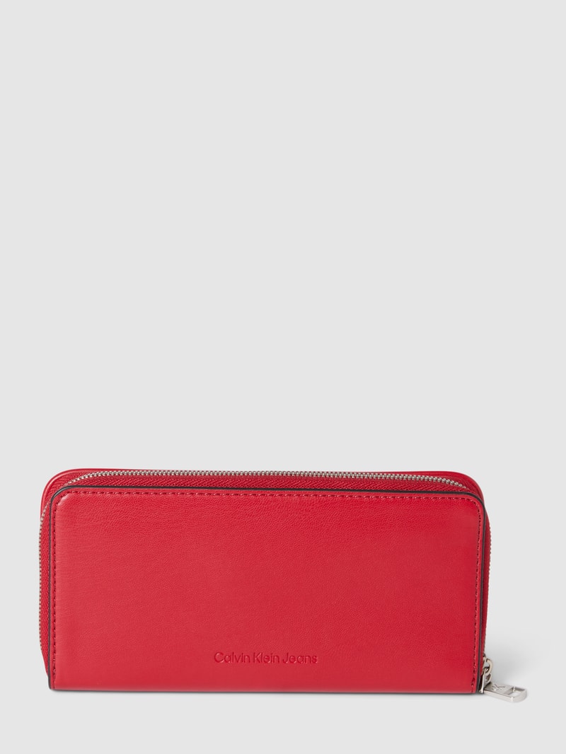Portemonnaie mit Label-Details Modell 'PIPPI' in dunkelrot