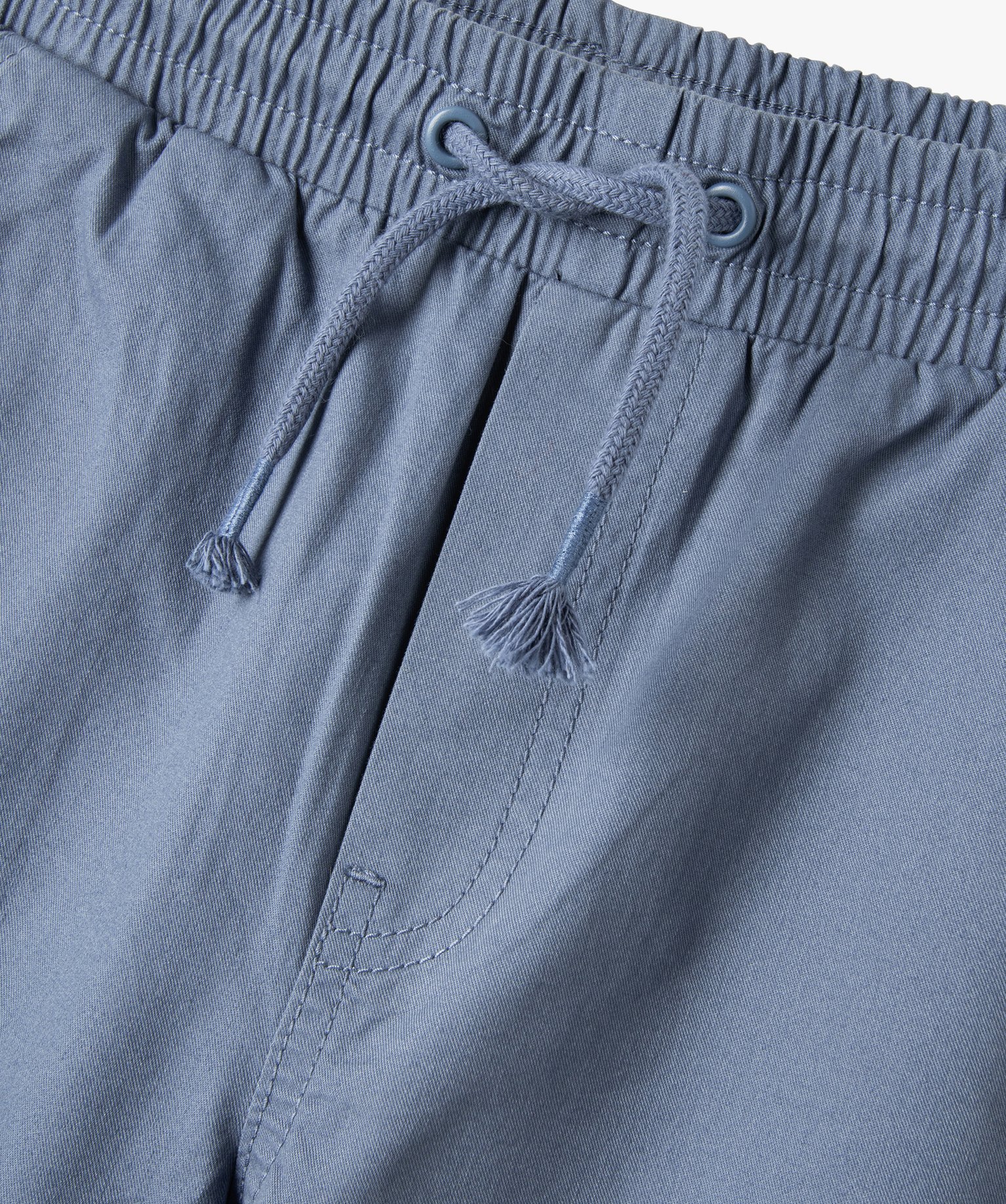 Bermuda Garçon en coton avec ceinture élastique bleu | GEMO