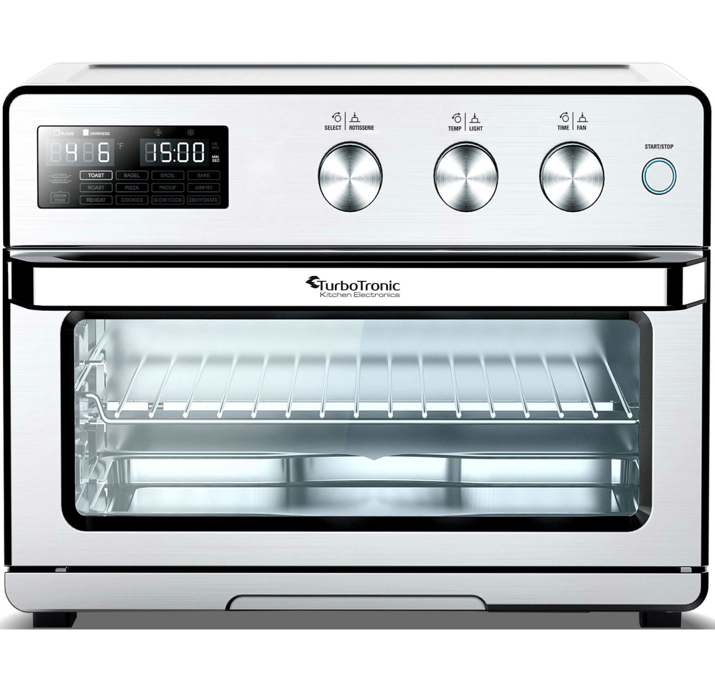 TurboTronic by Z-Line Minibackofen Digitaler Heißluftofen XXL, AF32DRD -32 Liter mit Drehspieß 4in1