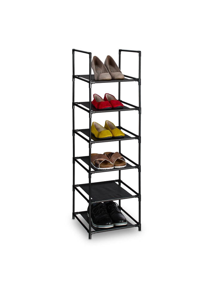 relaxdays Schuhregal in Schwarz/ Grau - (B)33 x (H)106 x (T)33 cm günstig kaufen onesize