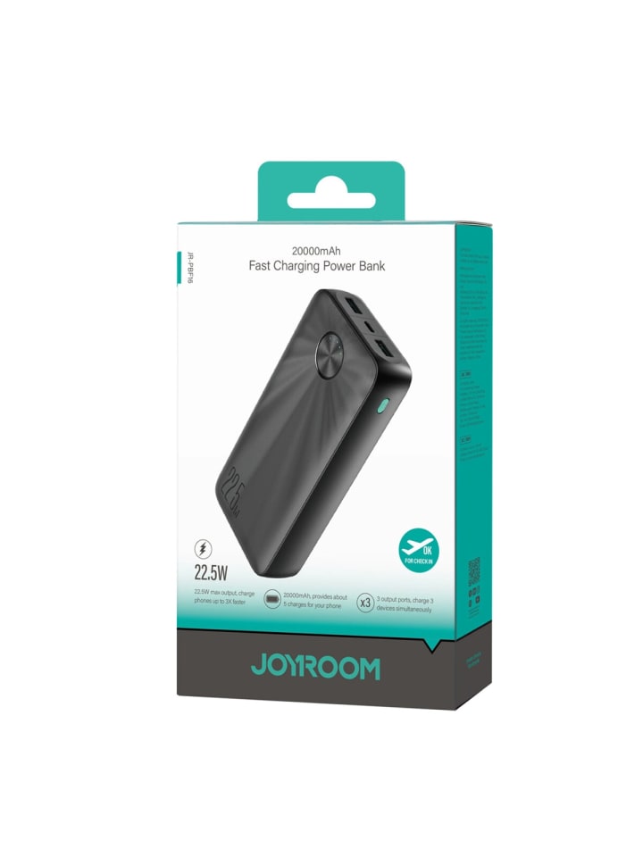 COFI 1453 Powerbank Joyroom JR-PBF16 20000 mAh USB-C USB-A 22,5 W – schwarz in Schwarz günstig kaufen onesize