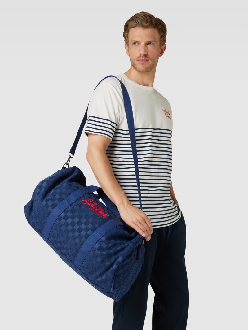 Weekender mit Allover-Muster Modell 'JETLEG ROUND' in marineblau