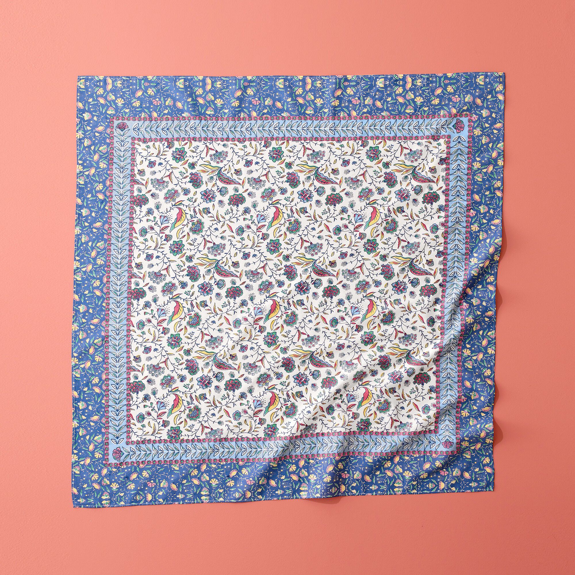 Foulard carré imprimé floral Indian Summer