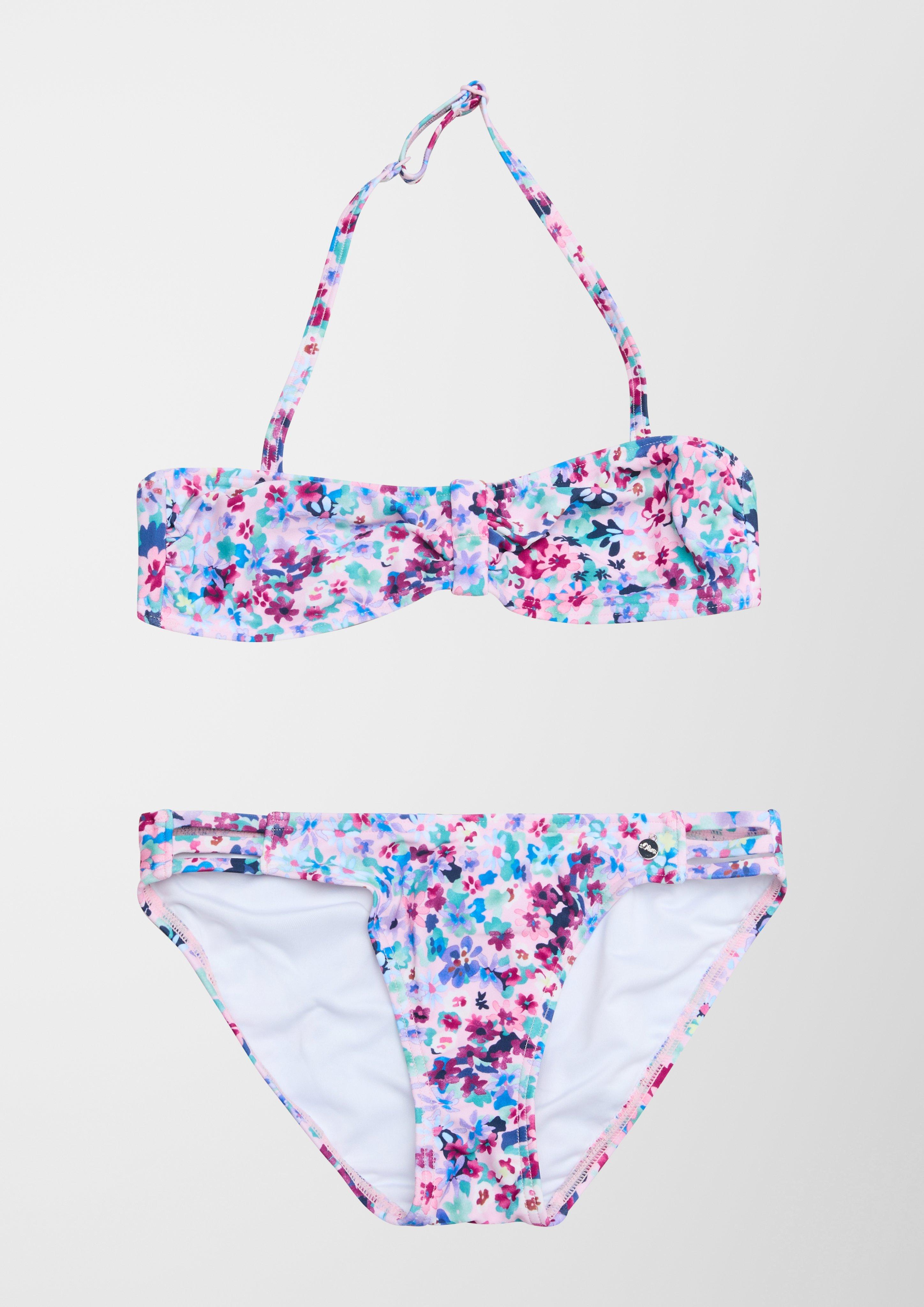Bandeau-Bikini mit Blümchendruck  6007132-48A1