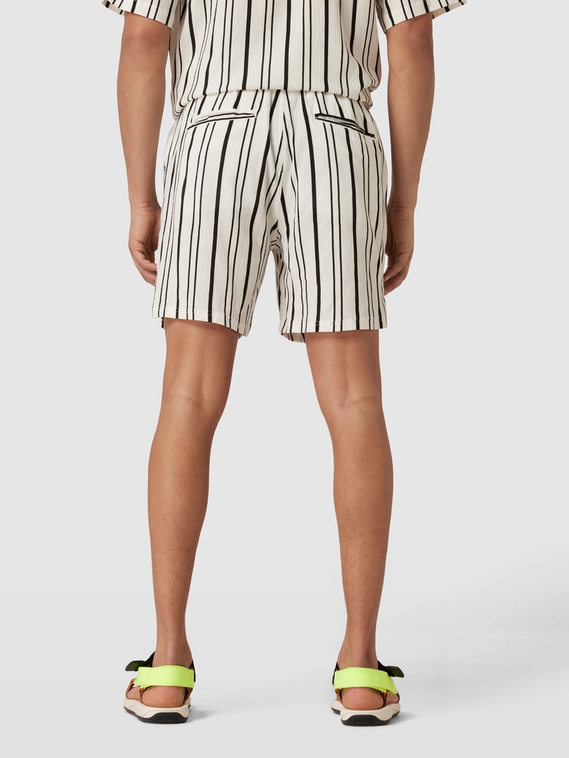 Shorts mit Streifenmuster Modell 'Howard' in offwhite