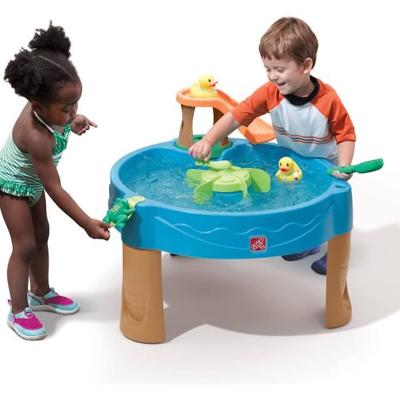 Step2 Duckpond Table d'eau pour Enfants | Table de Jeu Enfant à Eau avec Kit d'Accessoires de 6 Pièces | Table d'activité blanc