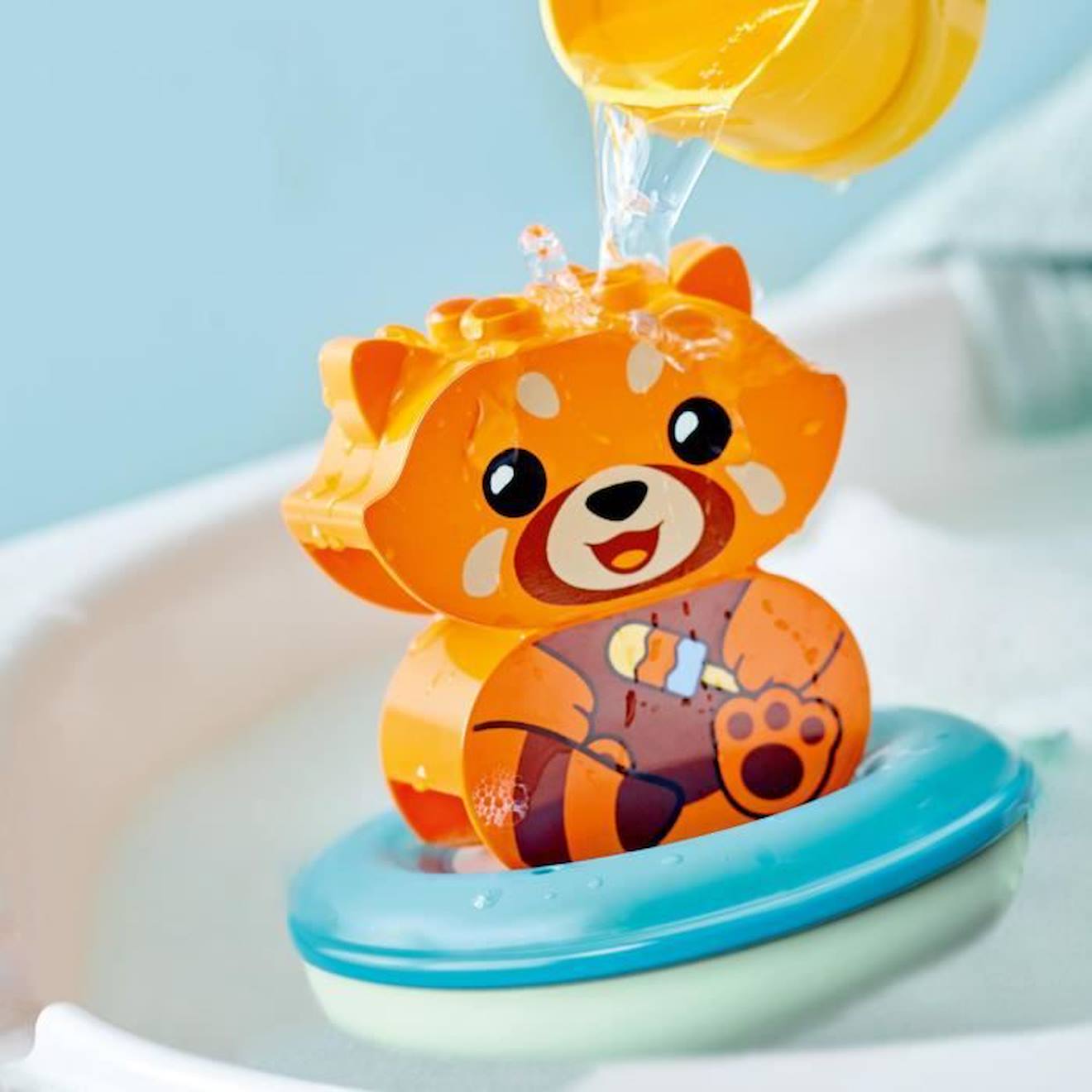 LEGO® 10964 DUPLO Jouet de Bain : Le Panda Rouge Flottant, Set Baignoire pour Bébés et Enfants de 1.5+ ans noir