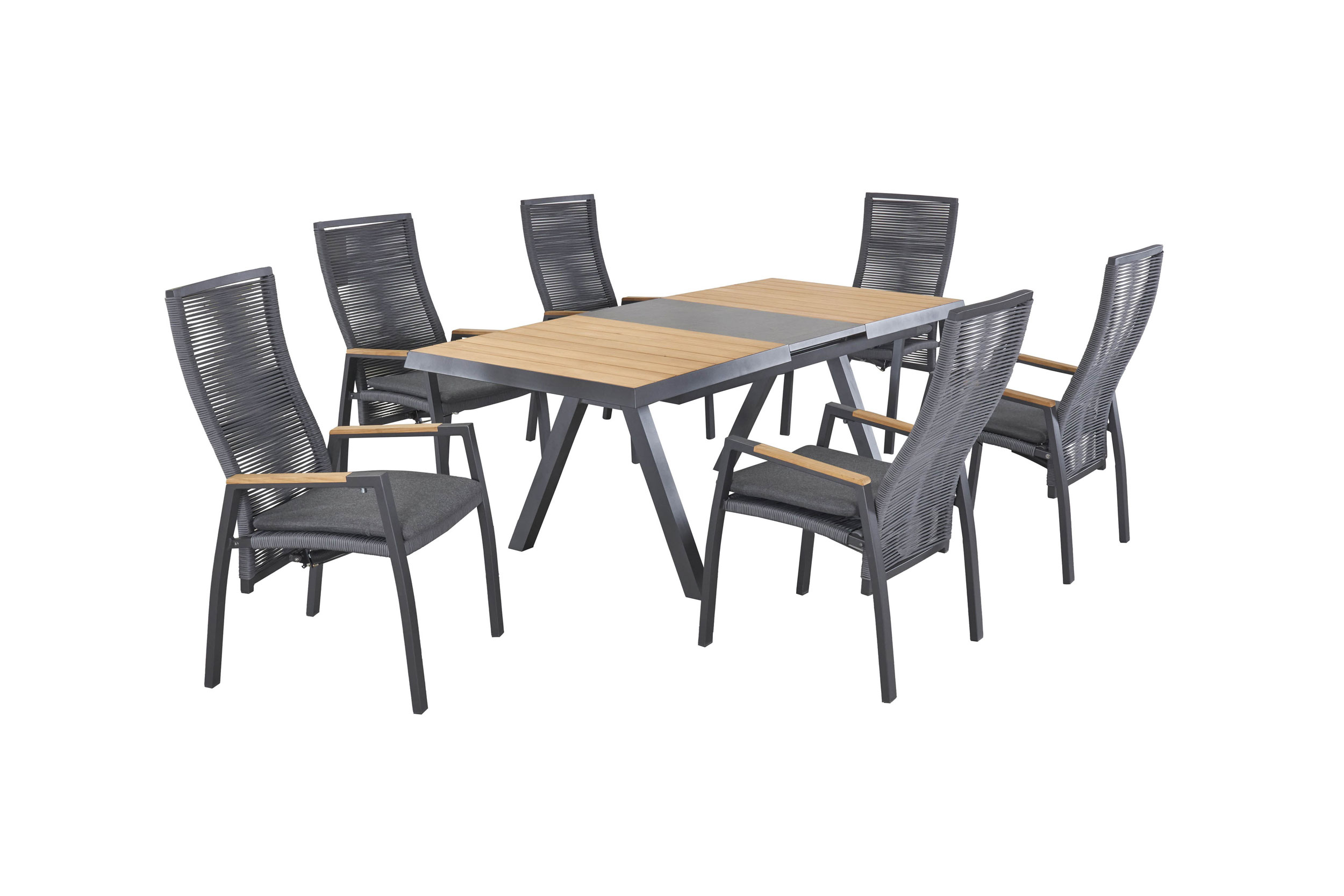 OUTDOORAusziehtisch Keramik/Teak