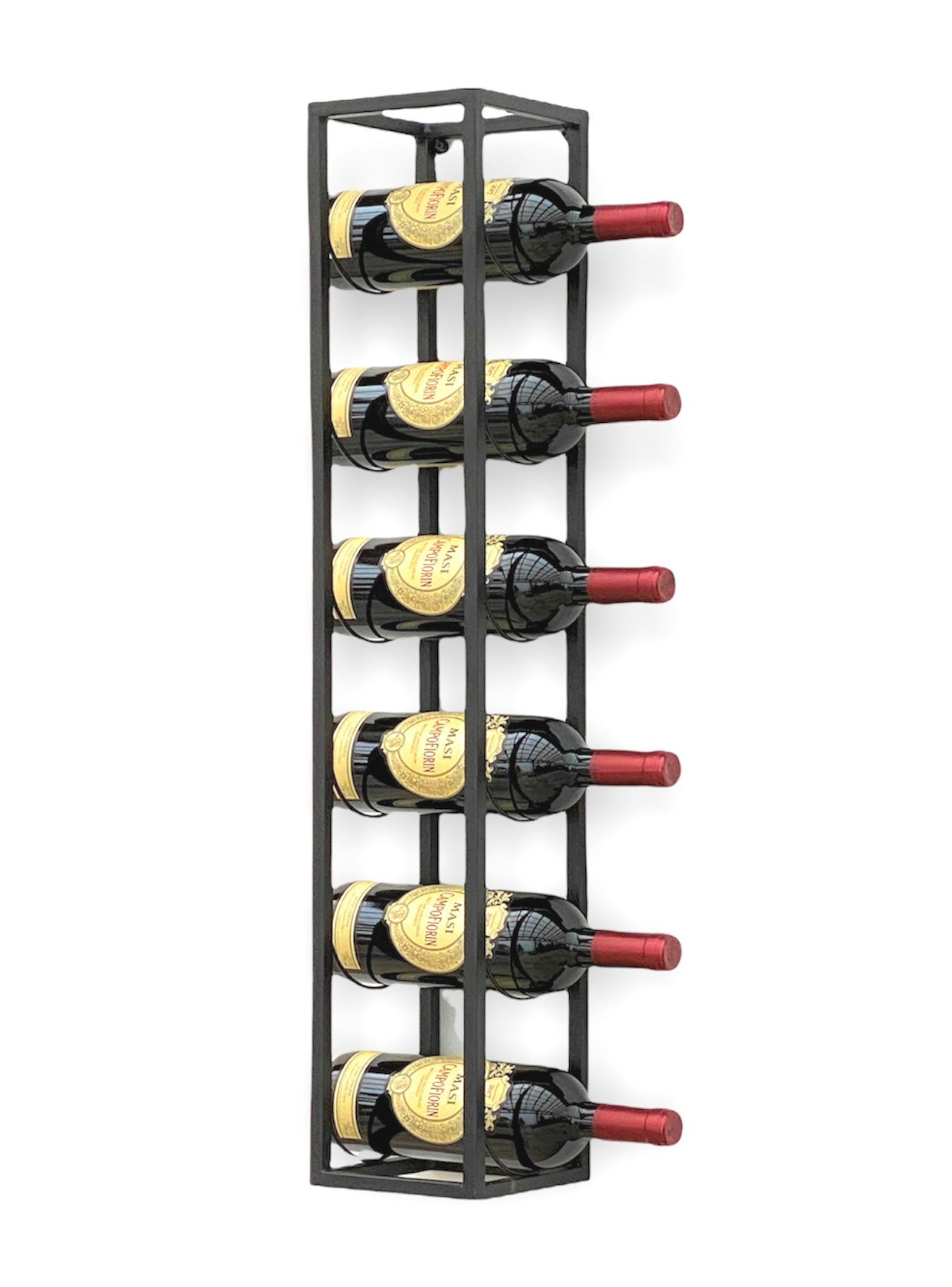 DanDiBo Weinregal DanDiBo Weinregal Metall Wand 80 cm Schwarz Flaschenregal 96238 Flaschenhalter Wandmontage Modern Wandhalter Wandregal für 6 Flaschen