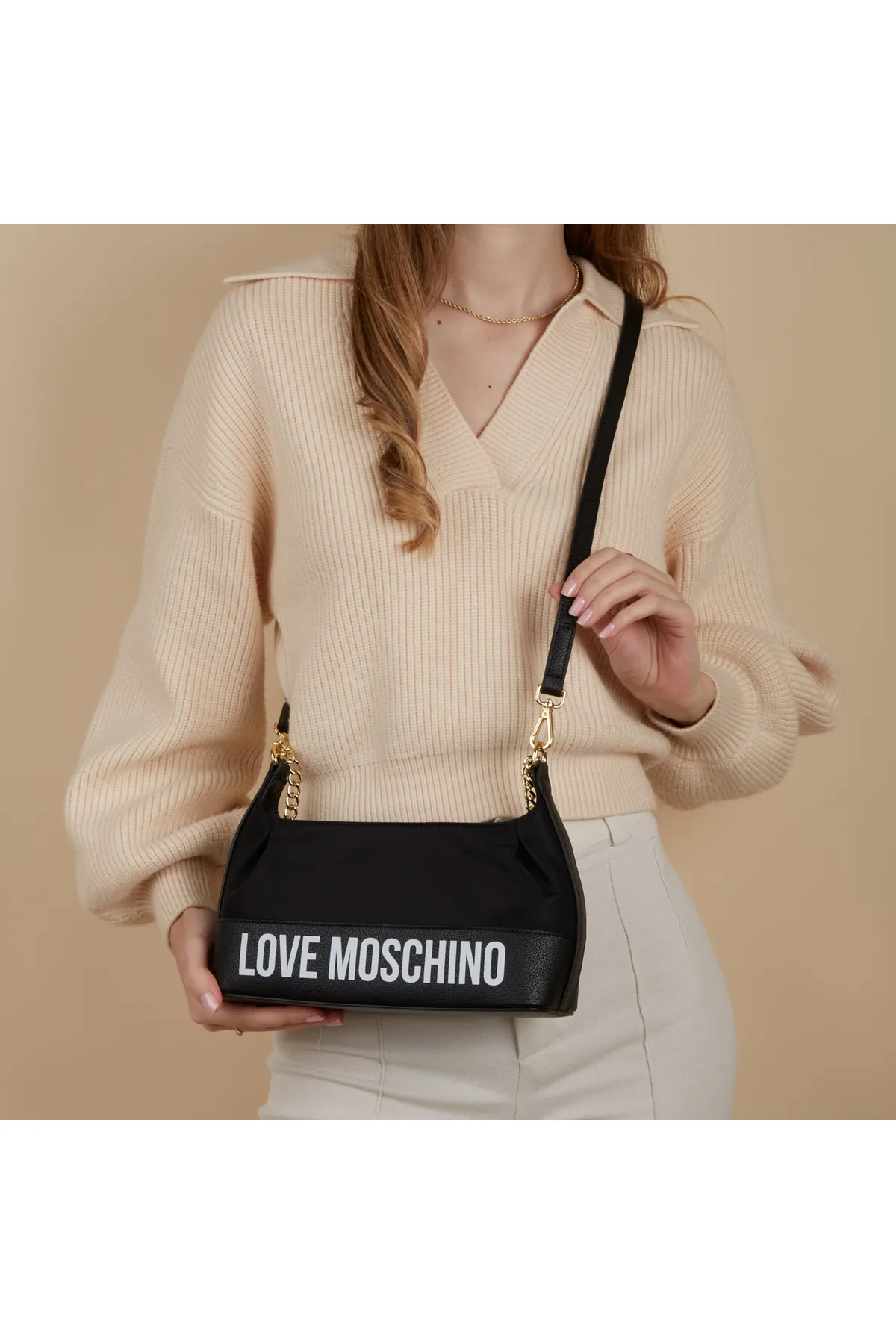 1'ASLAN  Love Moschino Damen Schultertasche Schwarz Jc4254pp0ike100a
