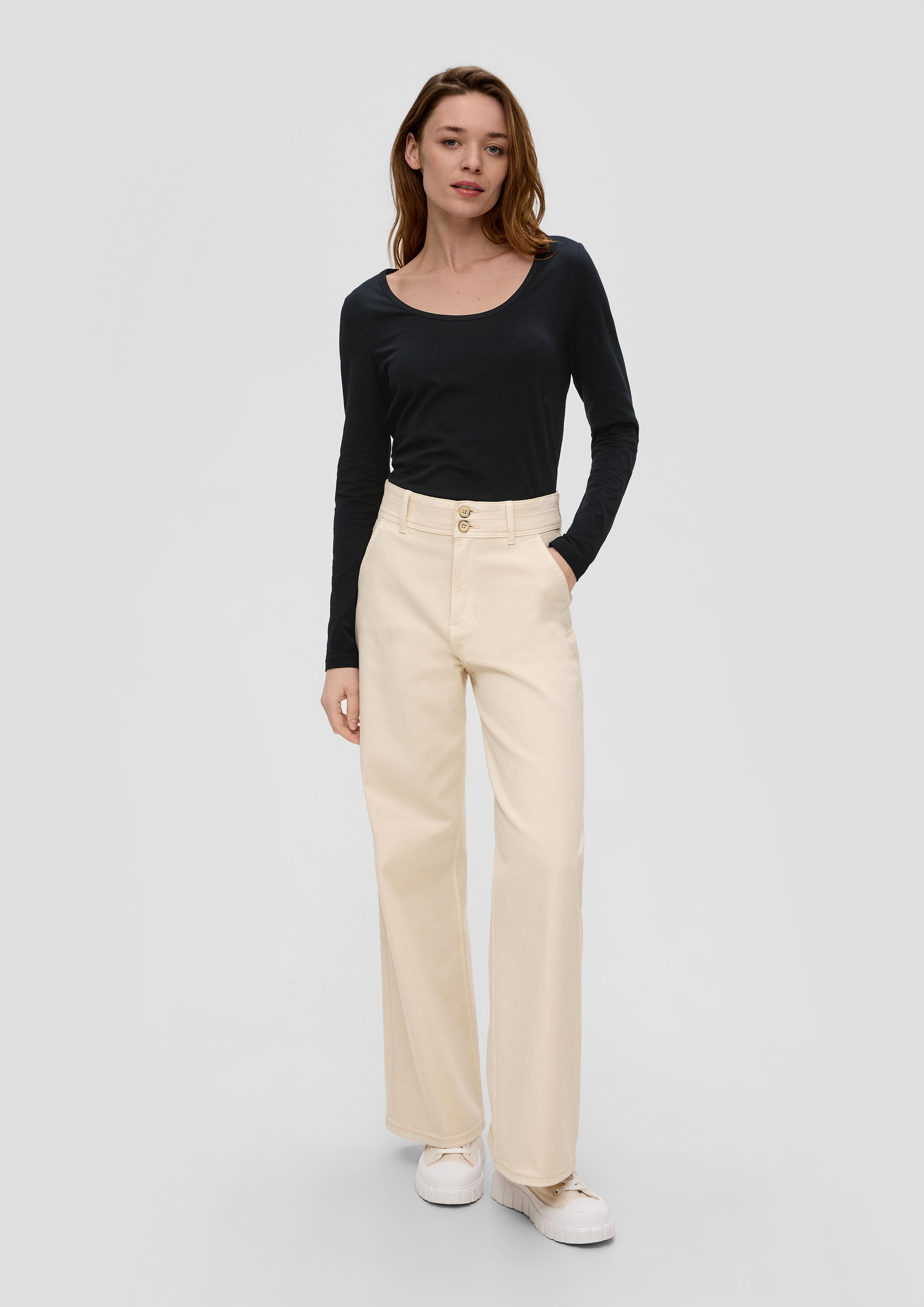 Langarmshirt mit tiefem Rundhalsausschnitt  2141909-9999