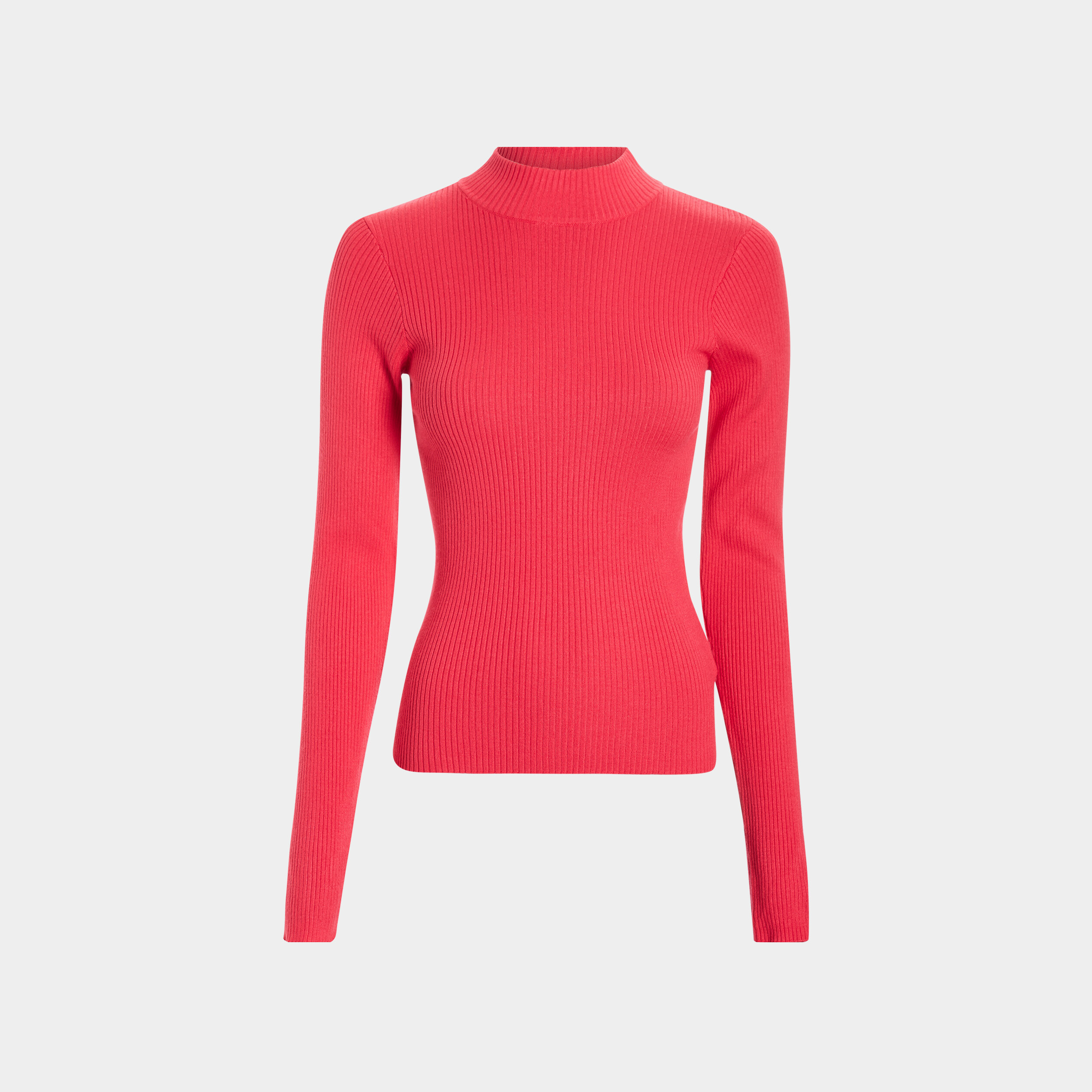 Pull avec col montant rose vif femme | La Halle