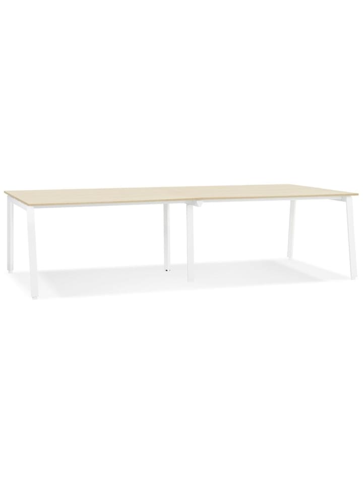KADIMA DESIGN Schreibtisch Teamschreibtisch kollaborativ, 280 x 140cm in Beige-Weiß günstig kaufen onesize