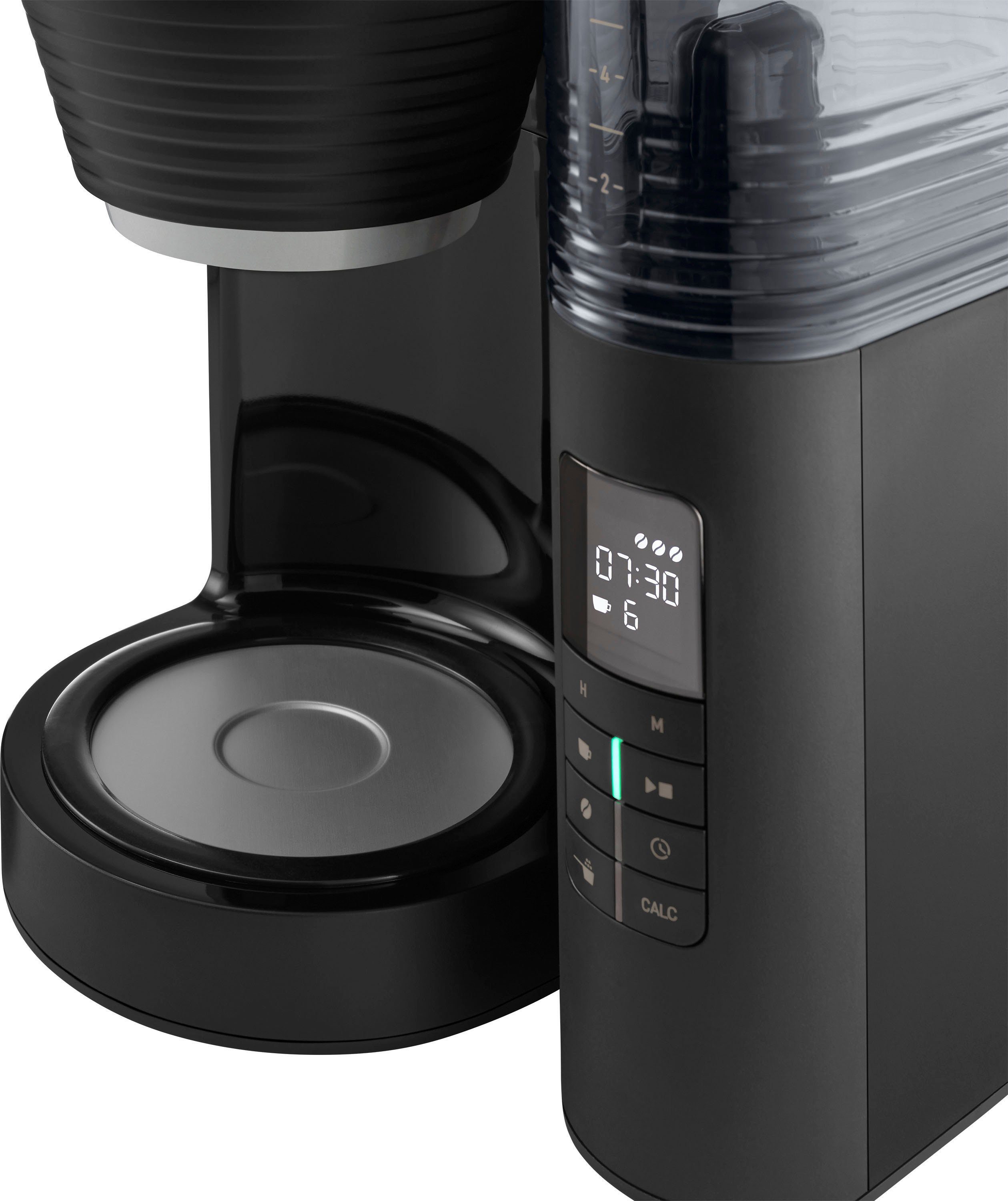 Melitta Kaffeemaschine mit Mahlwerk AromaFresh X 1030-06, 1,25l Kaffeekanne, Papierfilter 1x4, 11 Mahlgradeinstellungen,Kaffeebohnen/-pulver, Timer,Warmhalteplatte