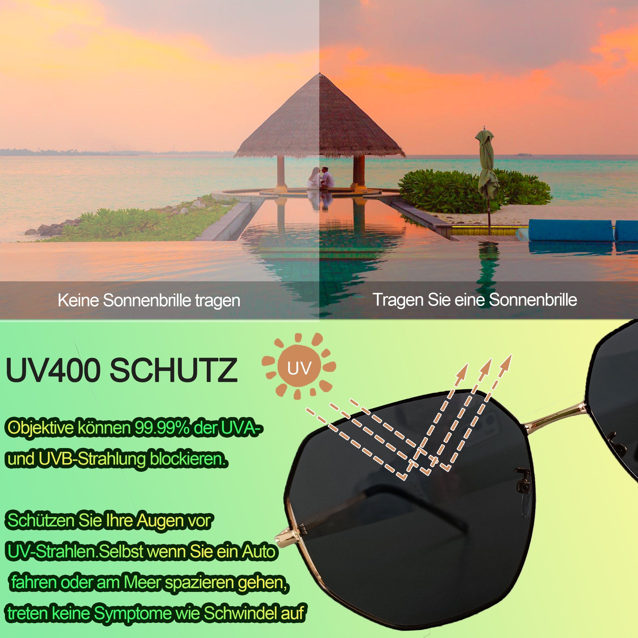 KUGI Sonnenbrille Sonnenbrille Hochwertige Verpackung Geeignet für Männer und Frauen (UV400 100 % UV-Schutz, 2023 Hot Sale Style Auswahl, für Männer und Frauen Ins Blogger, und Prominenten derselbe Stil Muss in vier Jahreszeiten haben sind die perfek