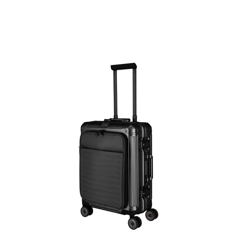 Travelite NEXT Trolley S mit Vortasche 4 Rollen (55cm) - Schwarz