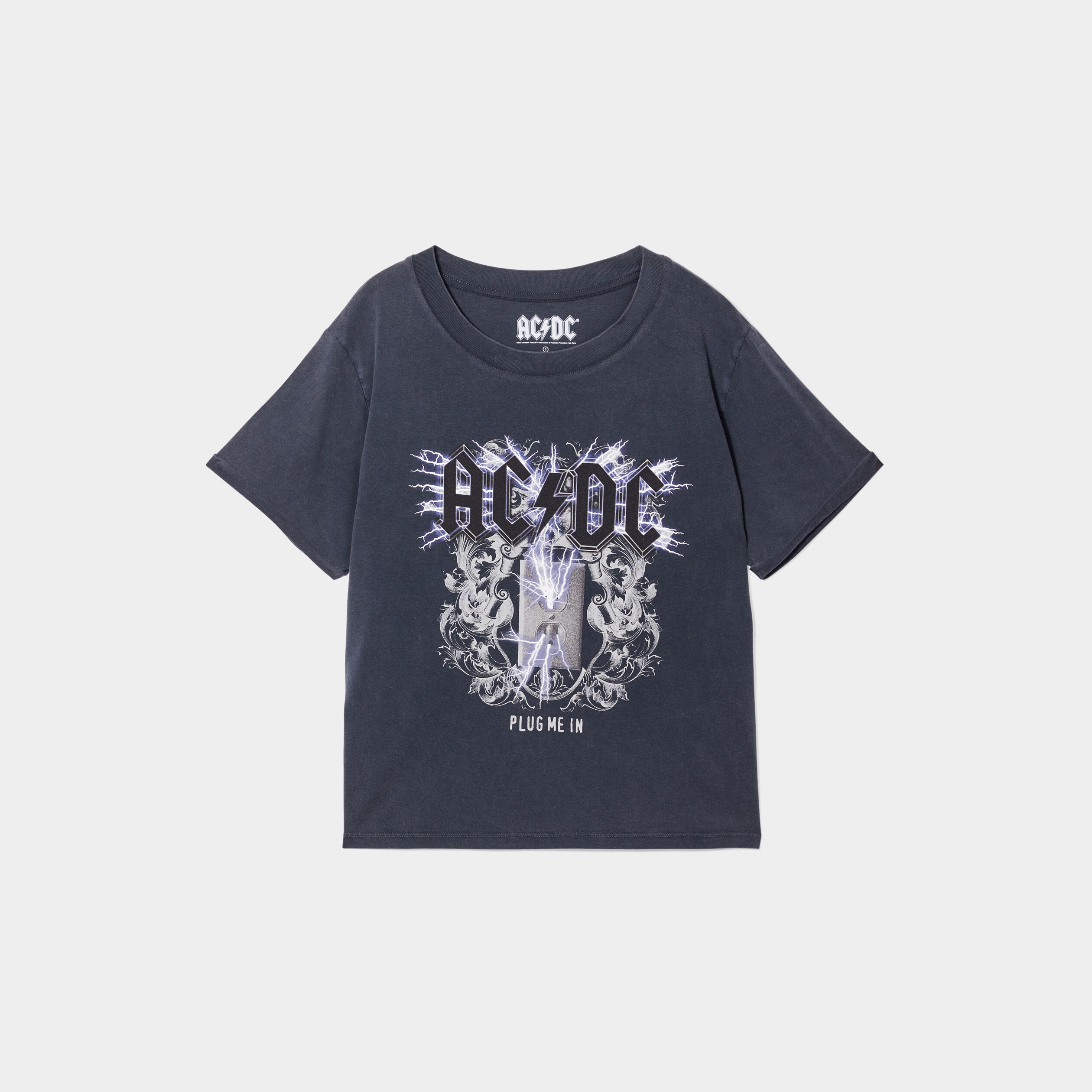 T-shirt manches courtes coton ACDC noir femme | La Halle