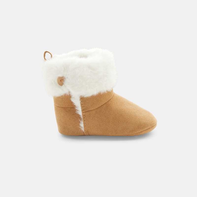 Boots fourrées beige naissance