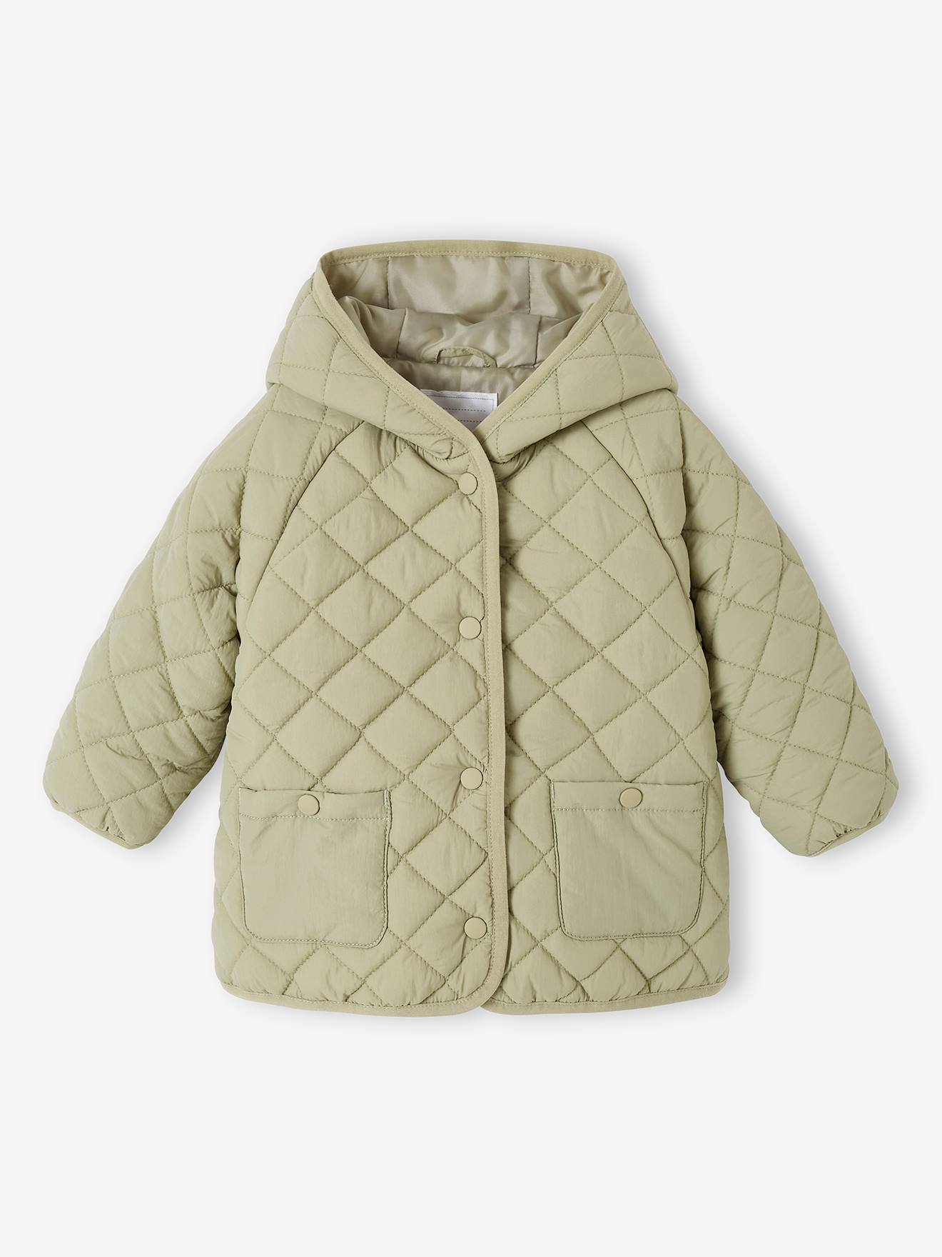 Blouson matelassé bébé avec capuche écru