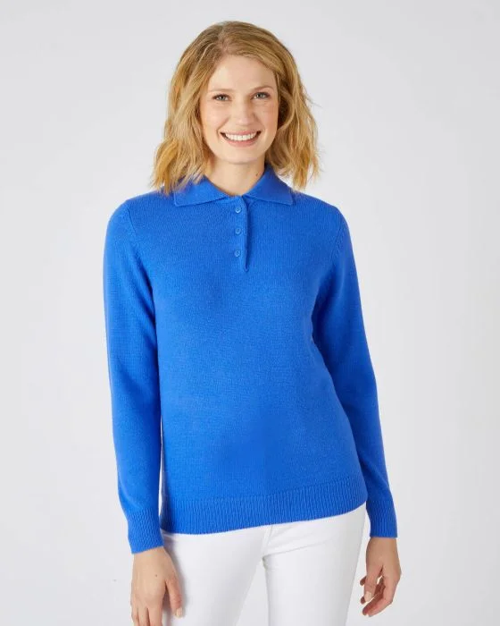 Pull col polo manches longues