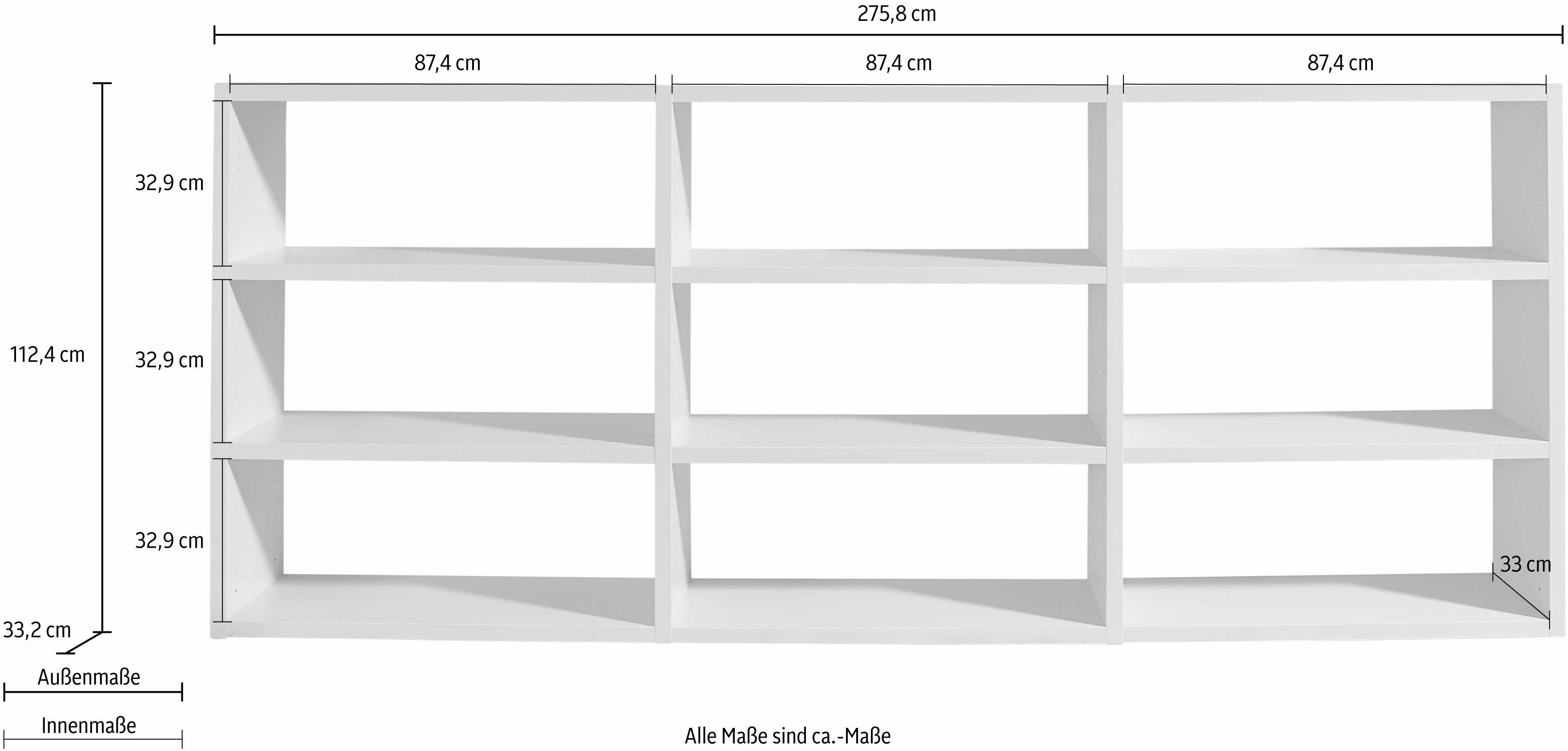 fif möbel Raumteilerregal Toro, 9 Fächer, Breite 275,8 cm