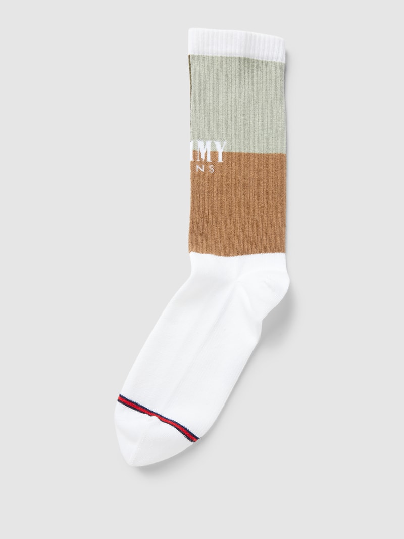 Socken mit Label-Details Modell 'COLORBLOCK' in khaki