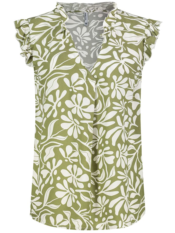 Sublevel Bluse in Grün/ Weiß günstig kaufen