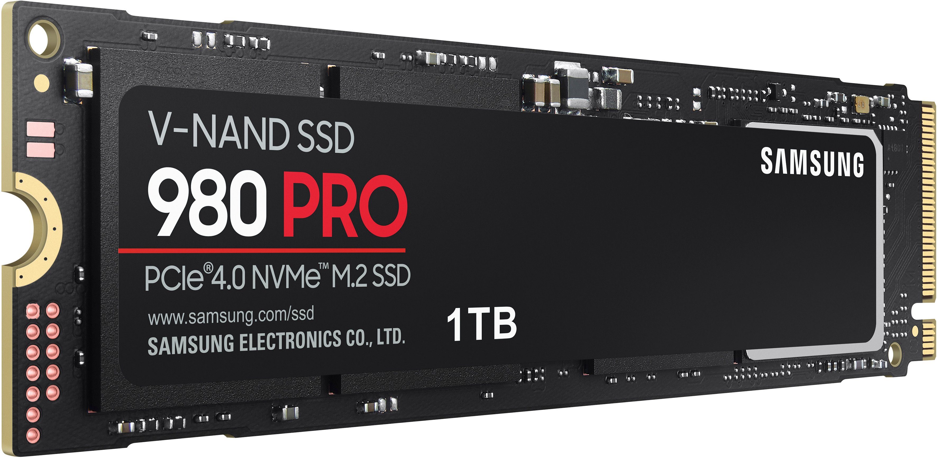 Samsung 980 PRO interne SSD (1 TB) 7000 MB/S Lesegeschwindigkeit, 5000 MB/S Schreibgeschwindigkeit, Playstation 5 kompatibel, PCIe® 4.0 NVMe™, M.2