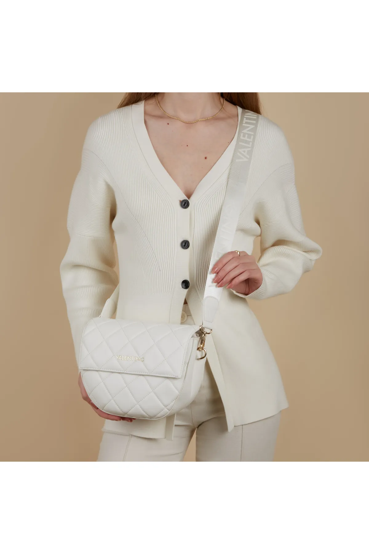 1'ASLAN  Valentino Bags Bigs Damen Umhängetasche Weiß Vbs3xj02matbianco