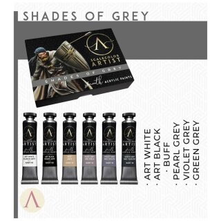 Artist Scale Color Set: Shades of Grey (6x 20ml)