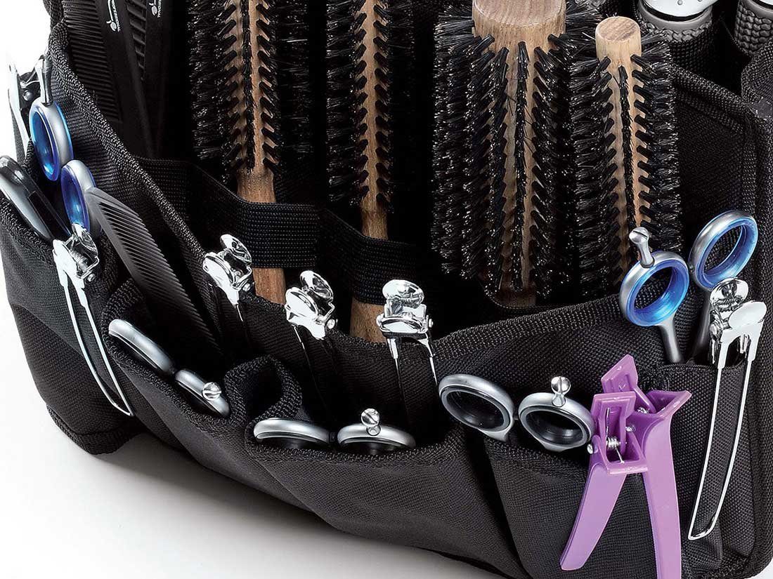 Kosmetex Kosmetikkoffer 28 x 28 x 38 cm Tragbare Friseurwerkzeug Scherentasche, Friseurtasche mit Innenfächern