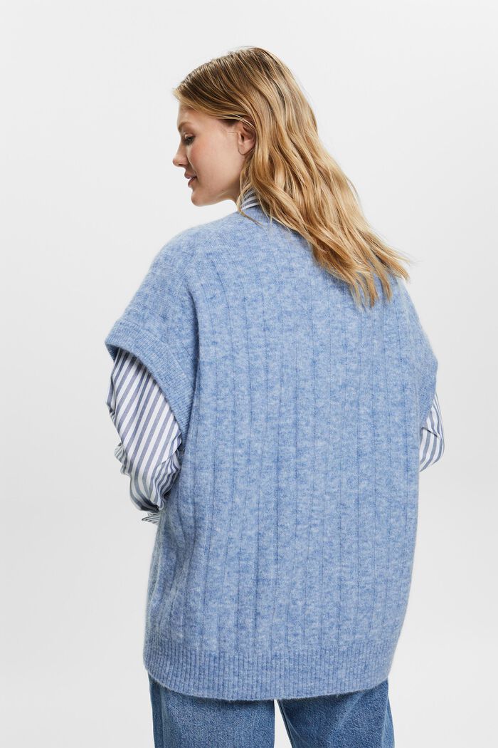 Oversize Rippstrickpullover mit V-Ausschnitt