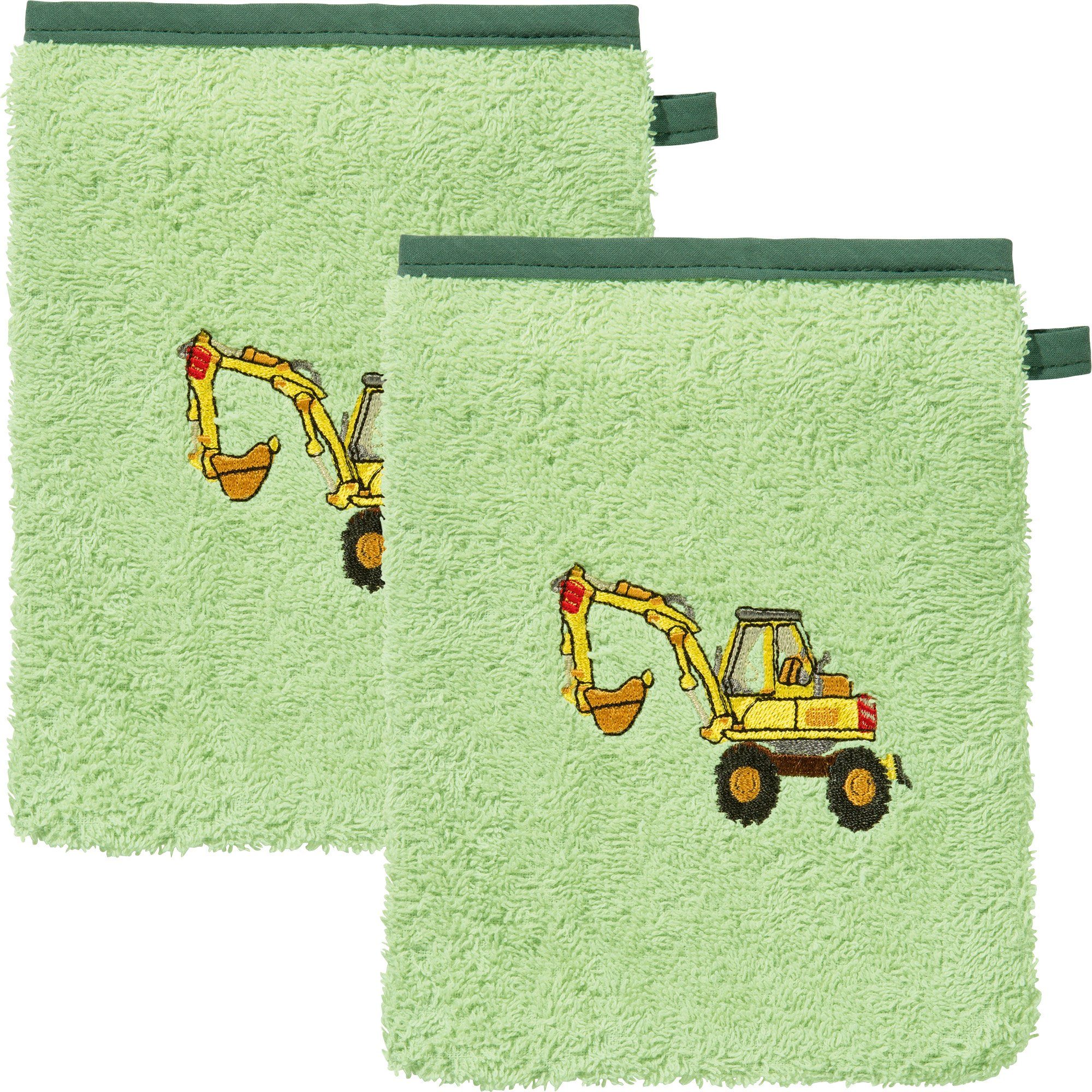 Erwin Müller Waschhandschuh Kinder-Waschhandschuh 2er-Pack (2-tlg), Walk-Frottier Uni