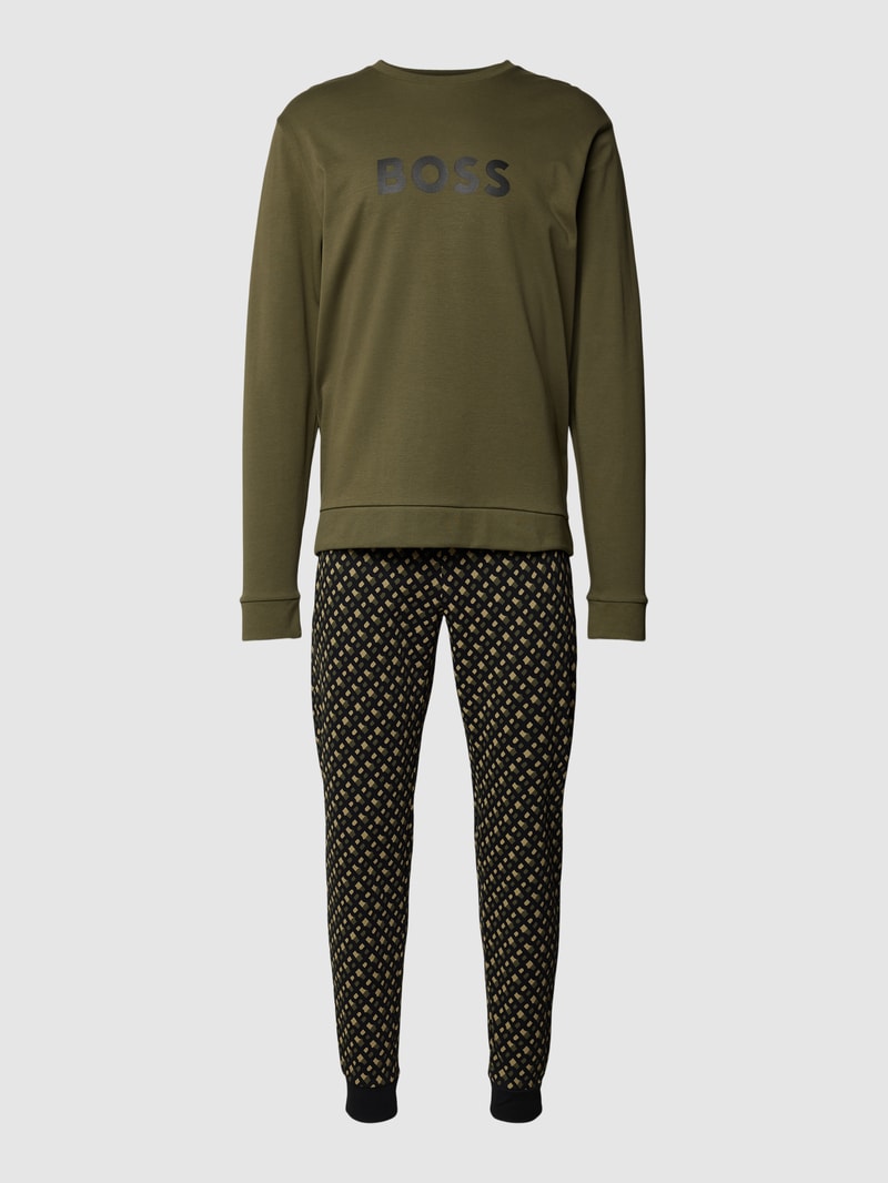 Pyjama mit Label-Print in khaki