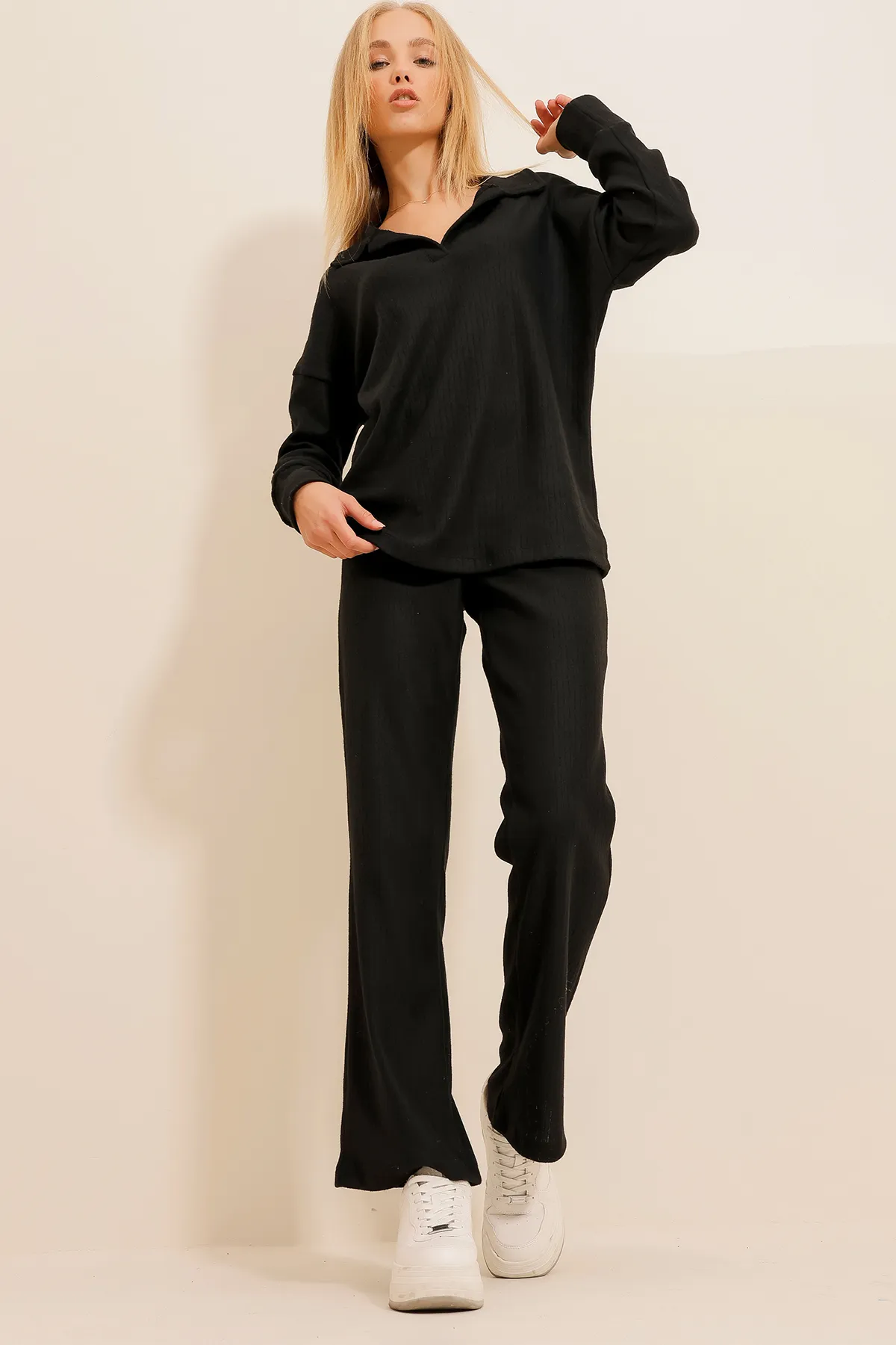 Trend Alaçatı Stili  Zweiteiler - Schwarz - Regular Fit