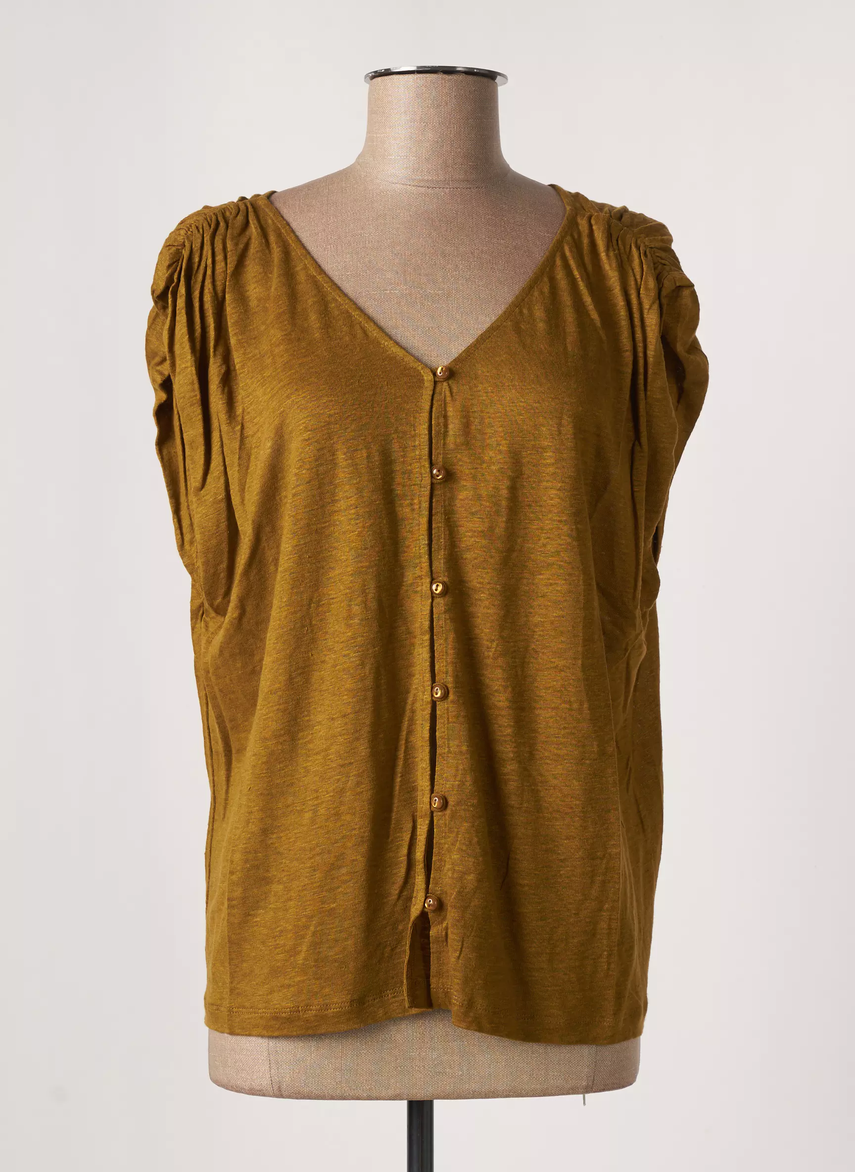 Des Petits Hauts Gilets Manches Courtes Femme couleur vert