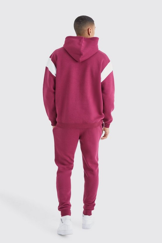 Oversize Man Colorblock Trainingsanzug mit Kapuze