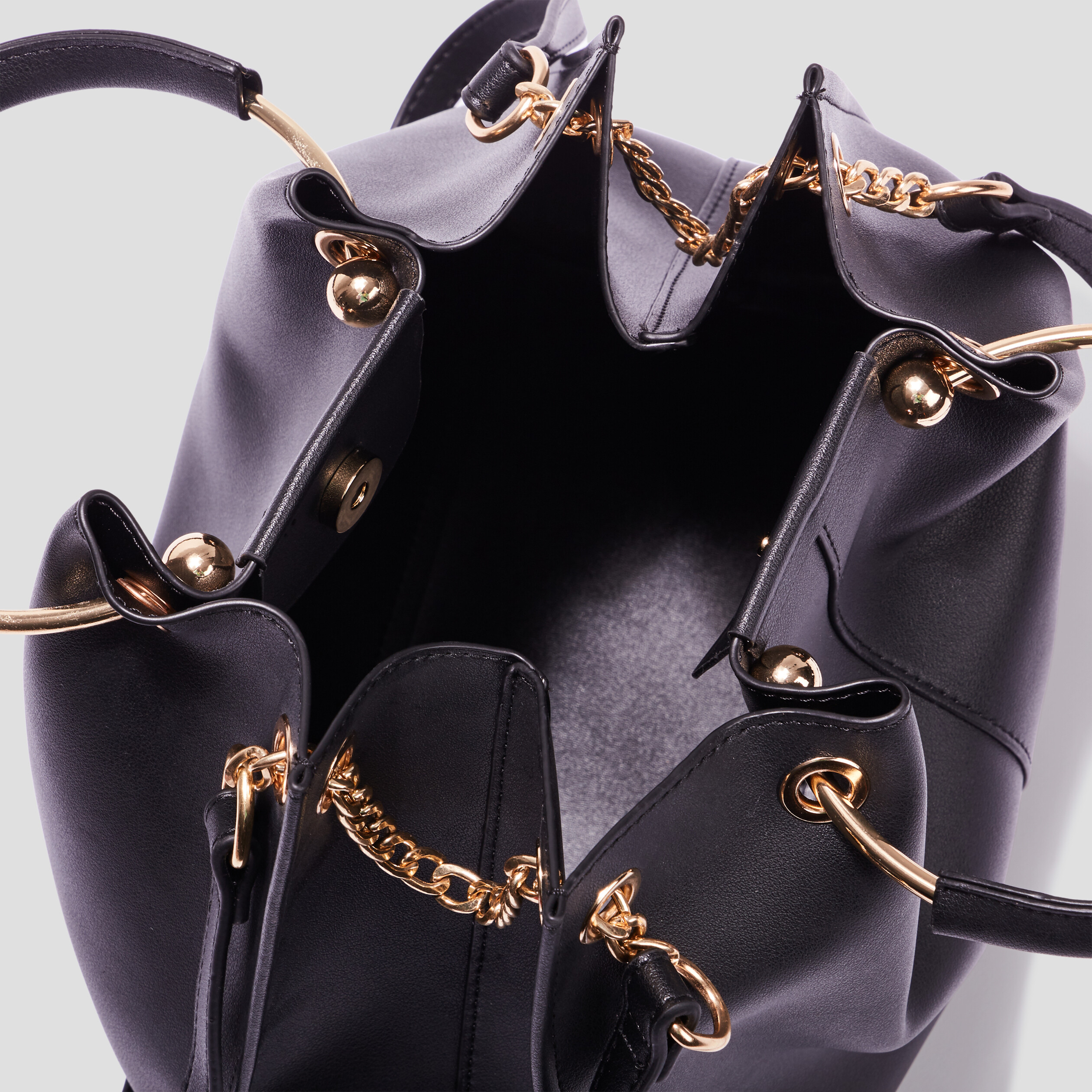 Sac à main avec bandoulière chaîne noir femme | La Halle