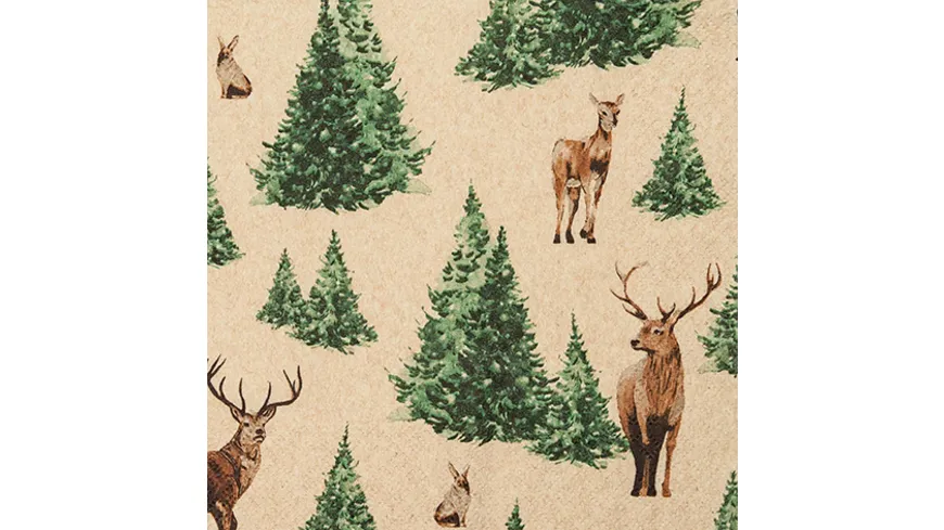 Home-Fashion Serviette ECO Forest Glad 33x33cm natur