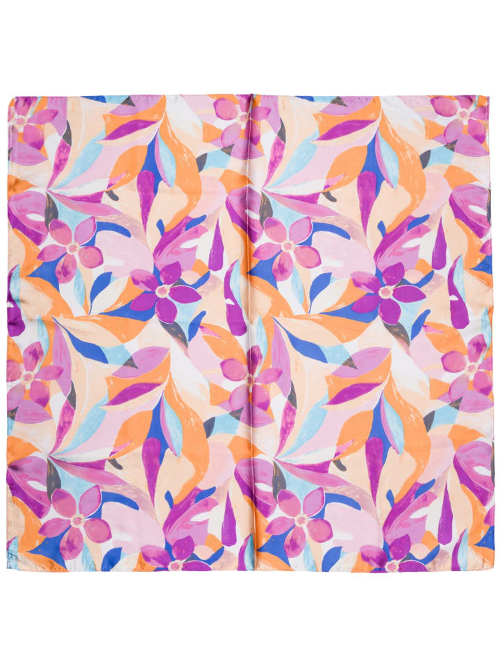 styleBREAKER Halstuch mit Blumen Muster in Violett-Orange-Blau günstig kaufen onesize
