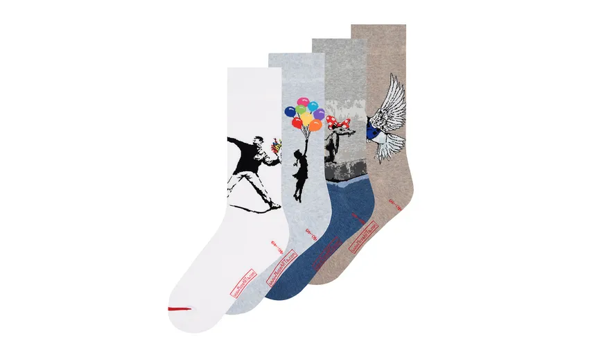 MuseARTa Unisex Socken The world's most famous Graffiti - Flower Bomber Geschenkpackung Black