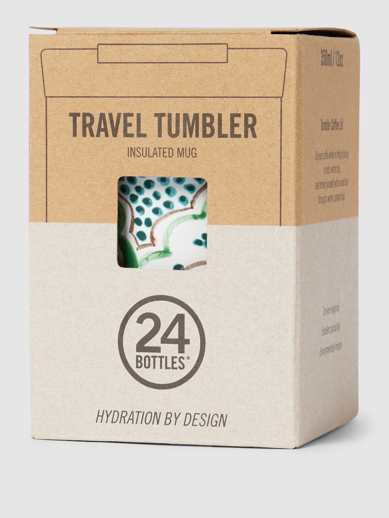 Kaffeebecher mit Allover-Muster Modell 'Travel Tumbler' in blau