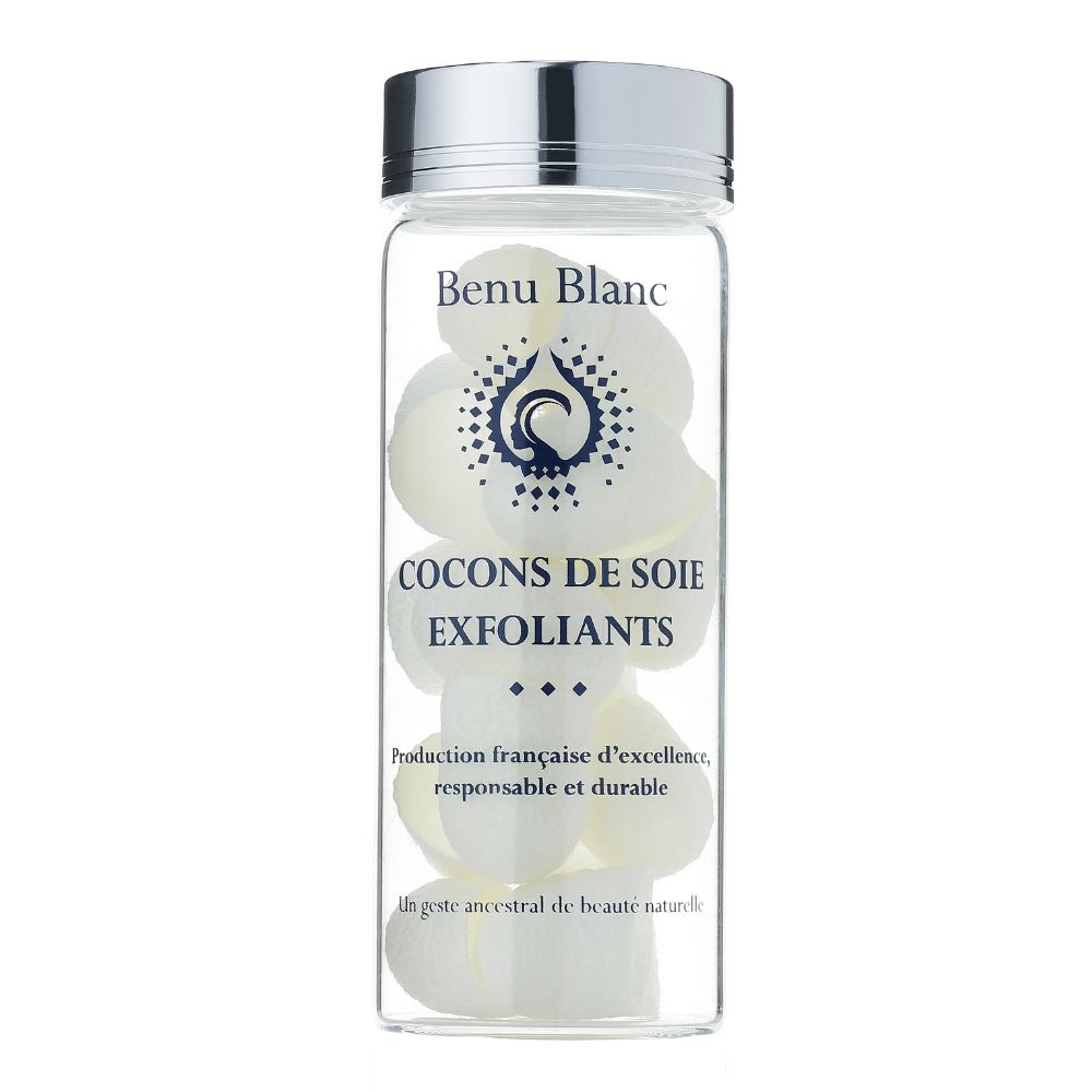 benu blanc Cocons de soie exfoliants Cocons de soie français