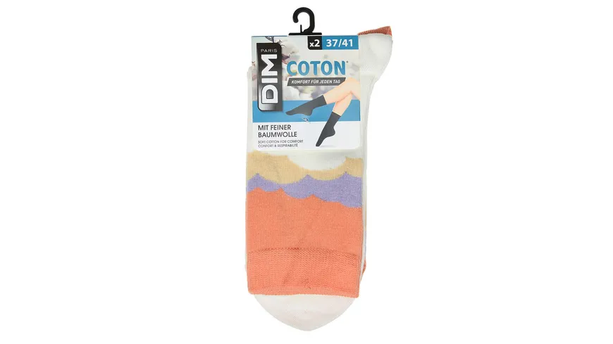 DIM Damen Socken aus Baumwolle Style 2er Pack ivory