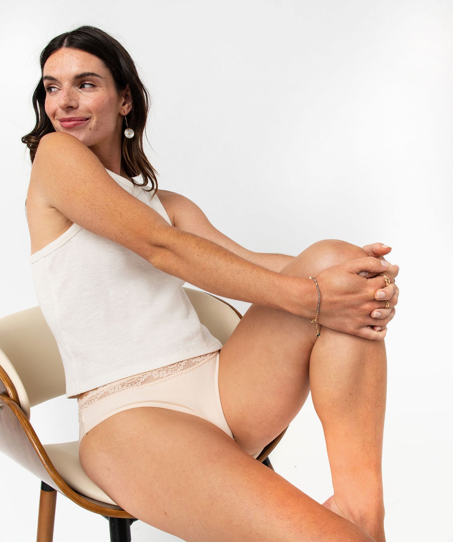 Culotte en coton stretch avec taille dentelle femme (lot de 2) rose | GEMO