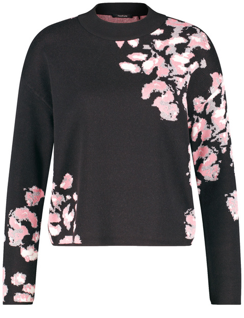 Pullover mit platziertem Floral-Jacquard