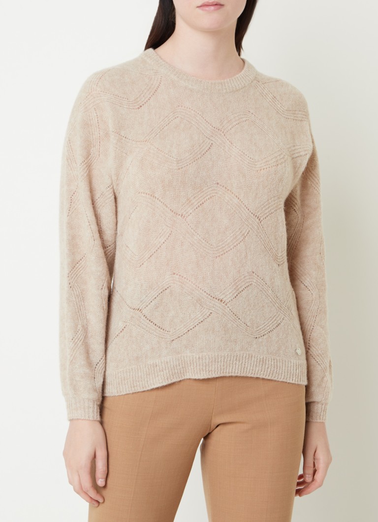 Xandres Timar Grobstrickpullover aus Alpakawollmischung mit durchbrochenen Details