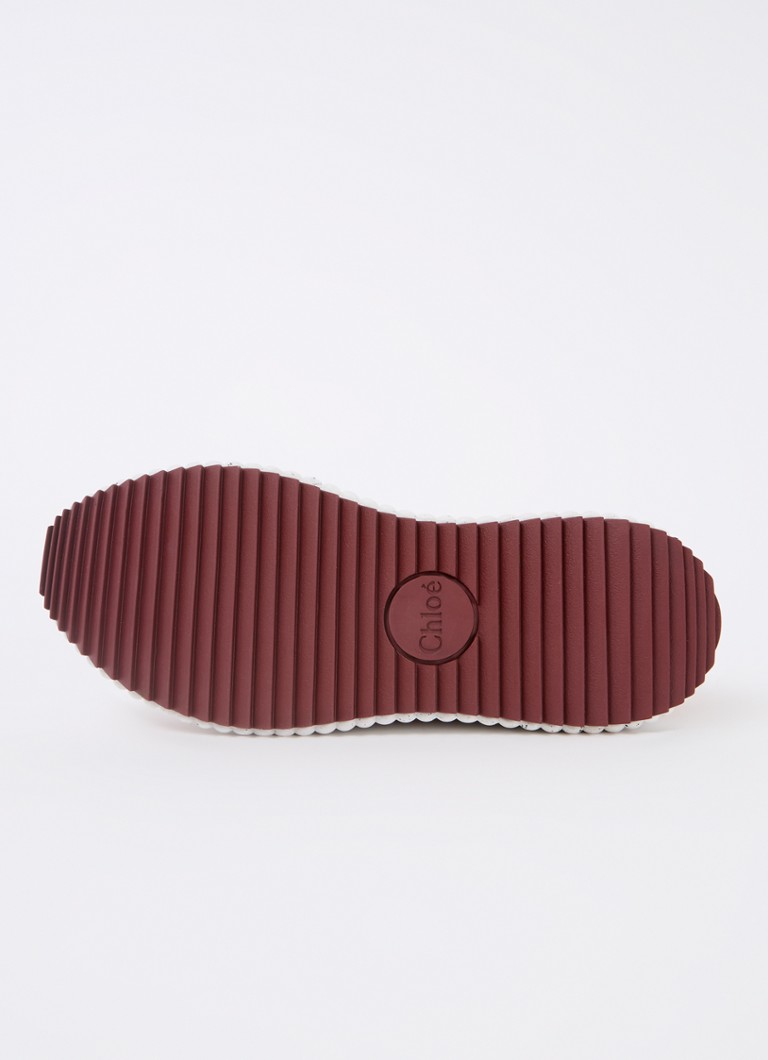 Chloé  Nama sneaker met gebreid bovenwerk en suède details
